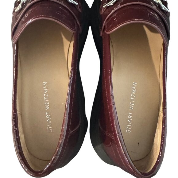 Stuart Weitzman Owen Buckle Ultra Lug Loafer Women's Burgundy Shoe 5.5B NWOB - Picture 4 of 7